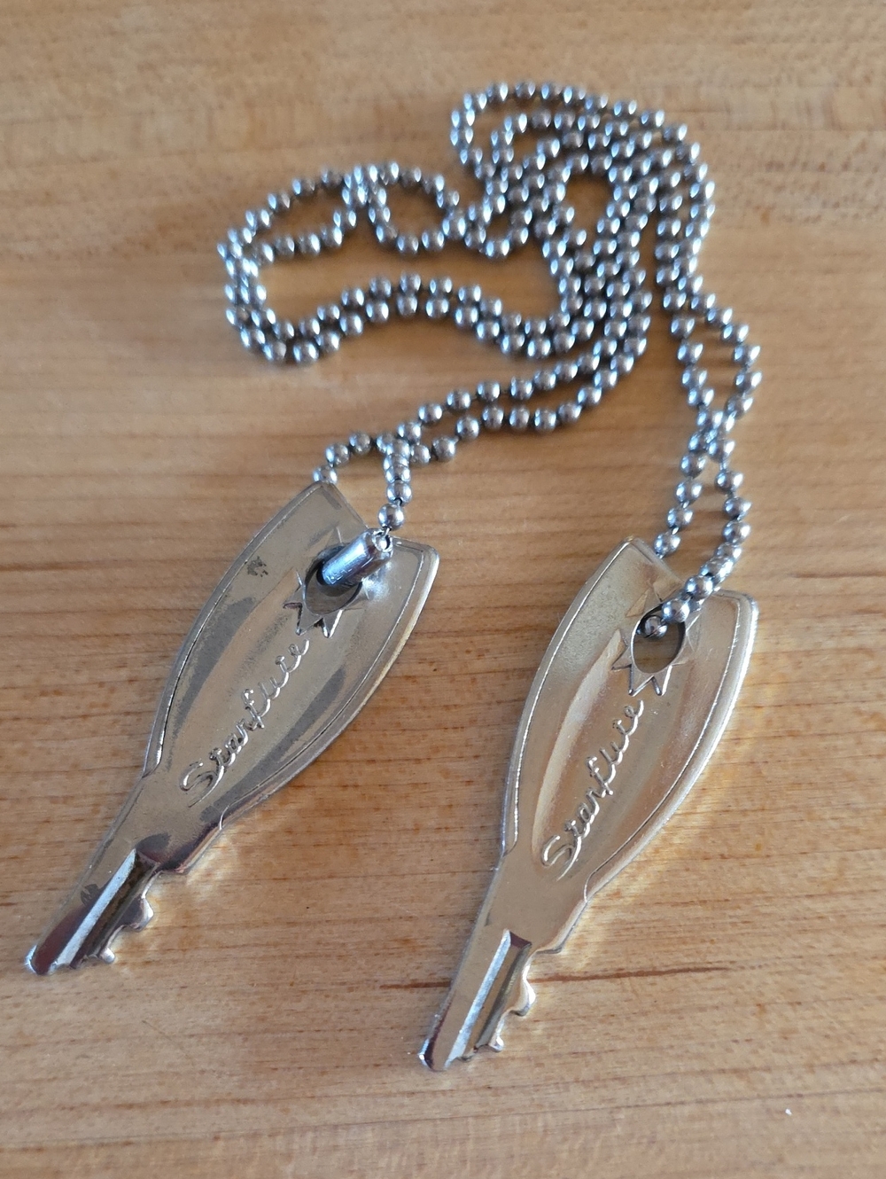 Vintage Starflite Luggage Keys Set Of 2 On Ball Chain
